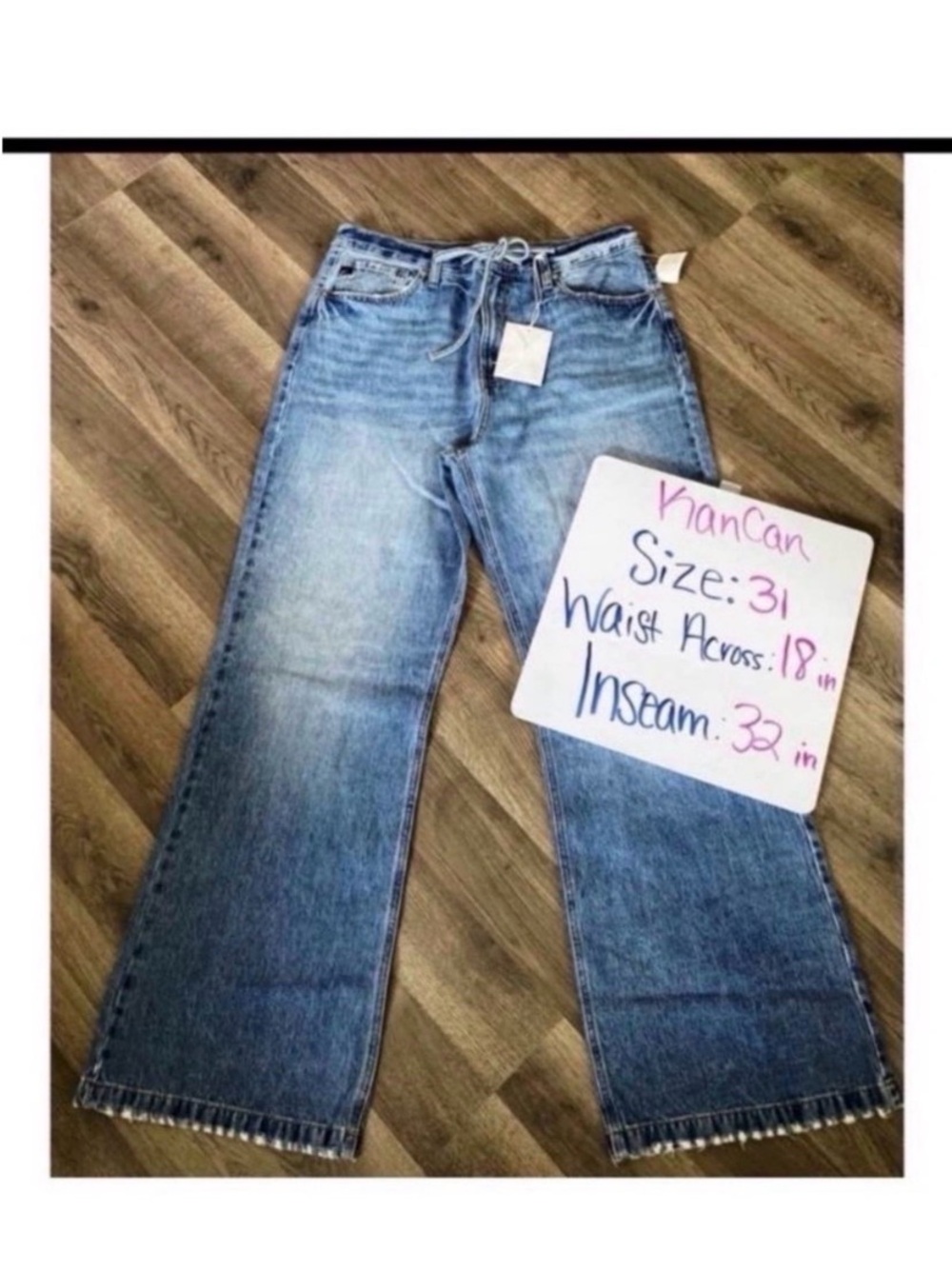KANCAN 90’s Ultra High Rise Wide Leg Flare Jeans Size 31 New! - Picture 8 of 8